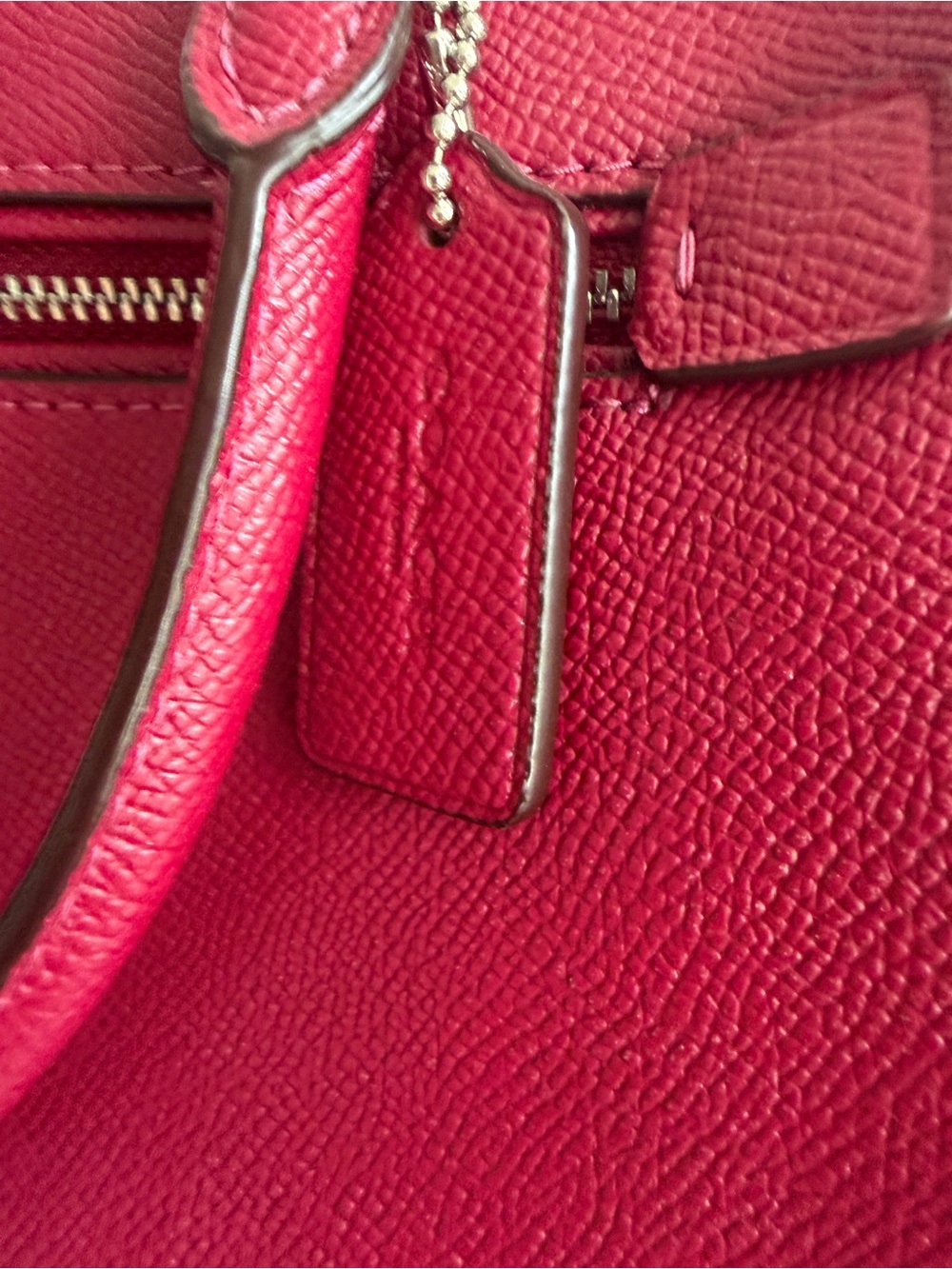 Coach Berry Pink Leather Satchel Crossbody Bag EUC - Picture 5 of 15